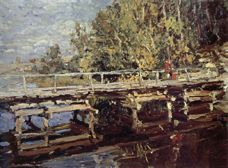 Konstantin Korovin Bridge in the autumn scenery